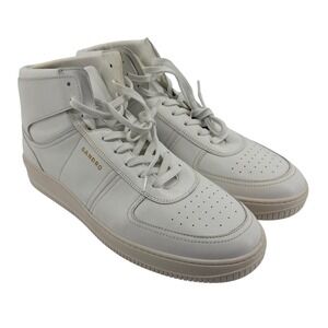 Sandro Magic High Top White Leather Sneakers Mens 45 SHACH00846 Blanc US size 12